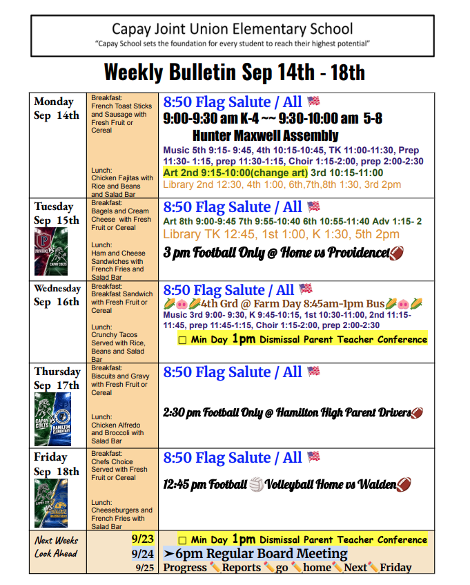 Weekly Bulletin Sep 14th