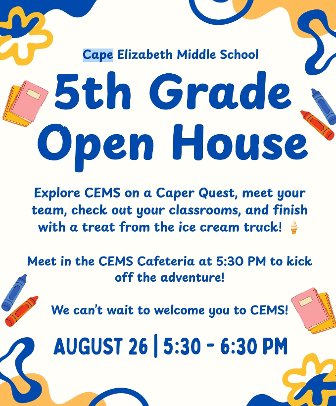 CEMS 5th grade open house flyer
