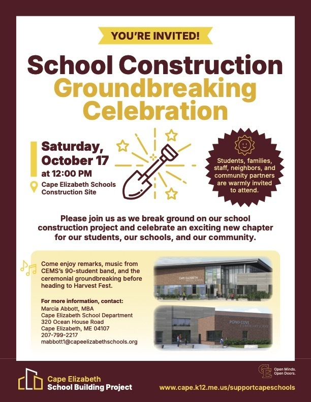 Groundbreaking Celebration Oct 17, 2026 at Noon at CEMS baseball field