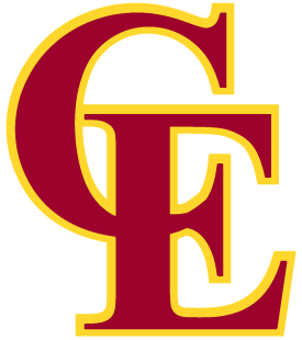 red "C" & "E" outlined in gold