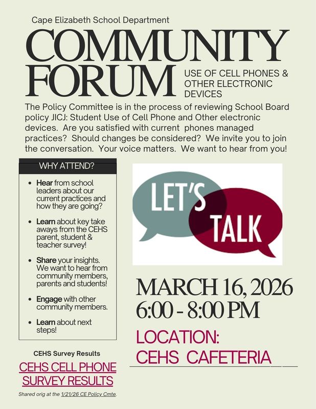Community Forum flyer - March 15