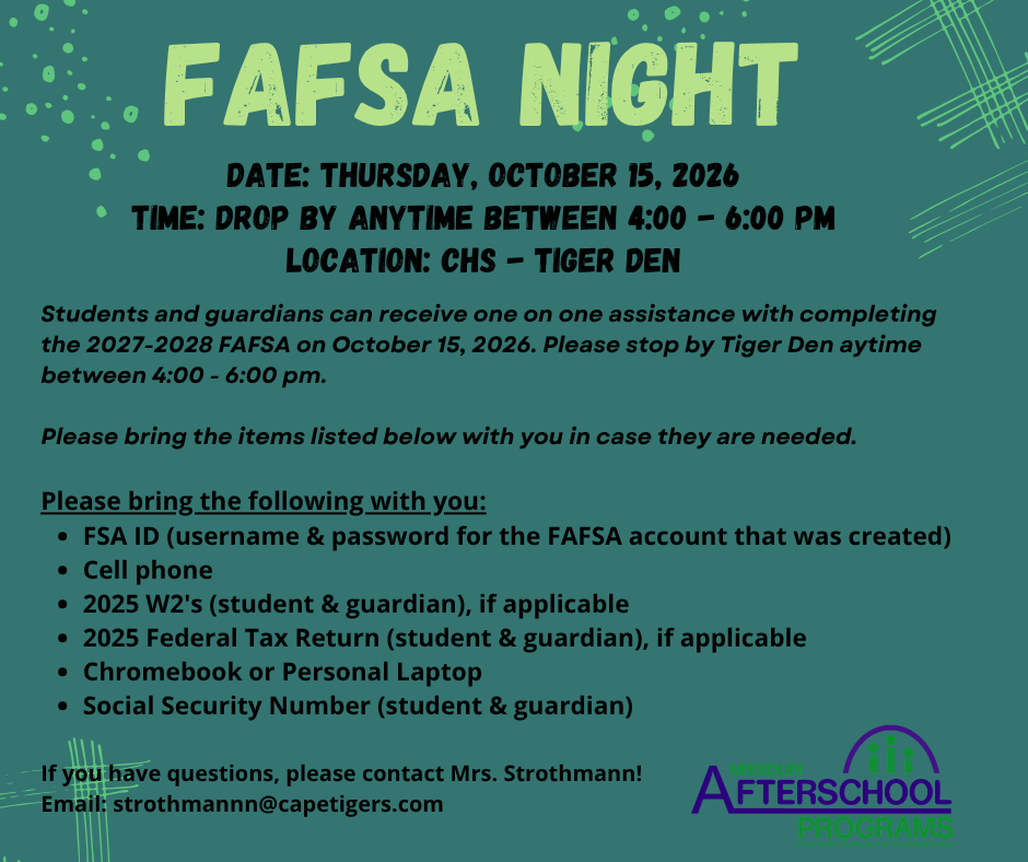 Announcing FAFSA Night