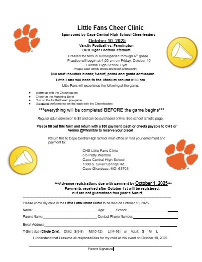 form for little cheer