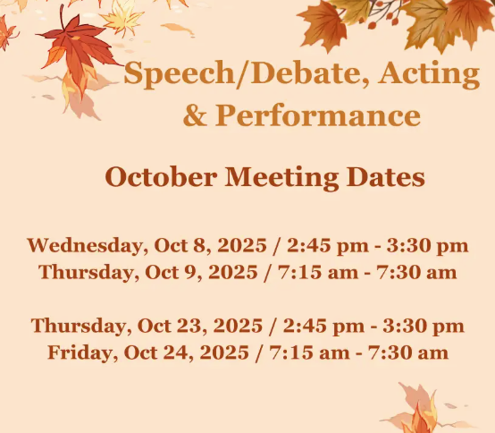 Speech and Debate October meetings