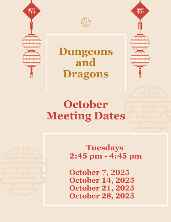 October dates for Dungeons and Dragons