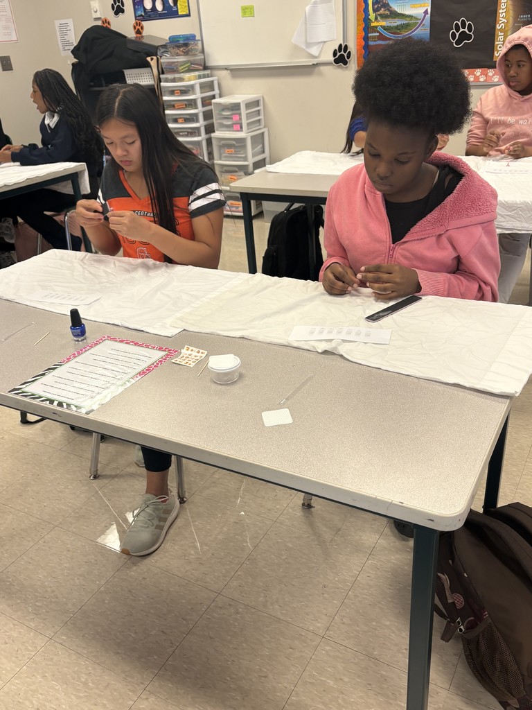 Girls work on nail care