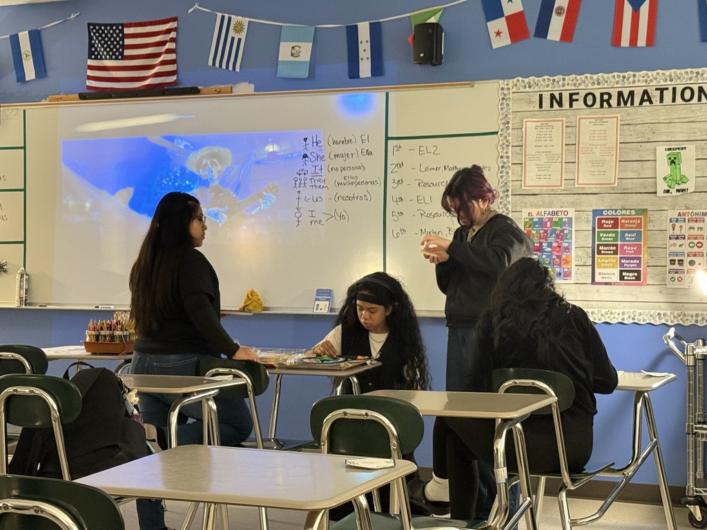 Students learning about traditions