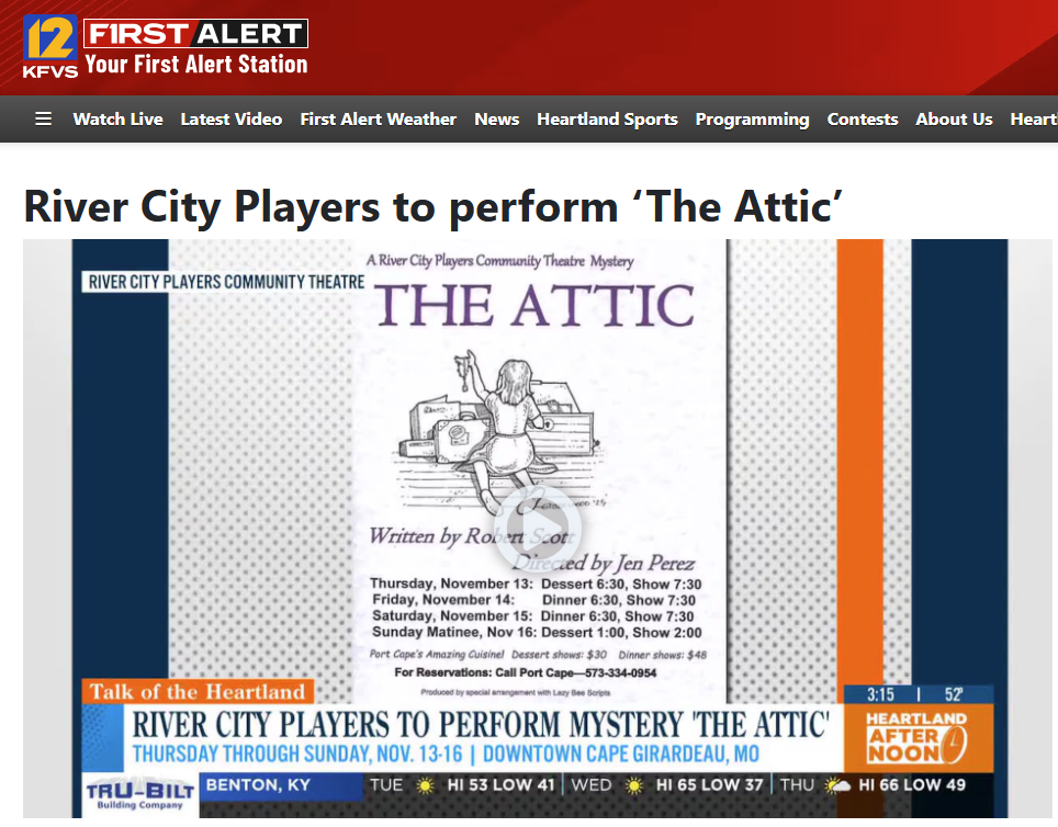 River City Players to perform 'The Attic"