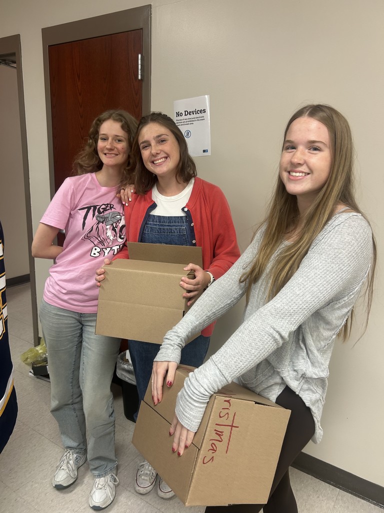 Girls have boxes ready