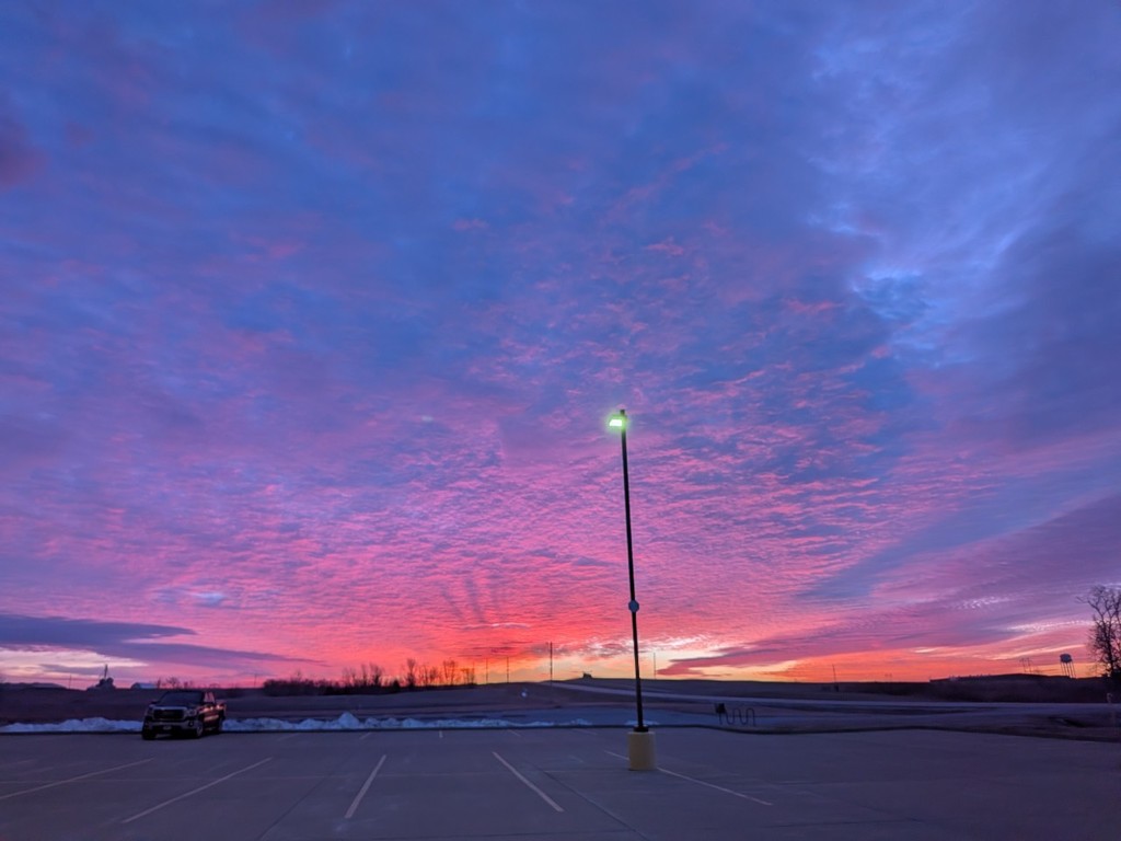 It was an early morning with a beautiful sunrise.