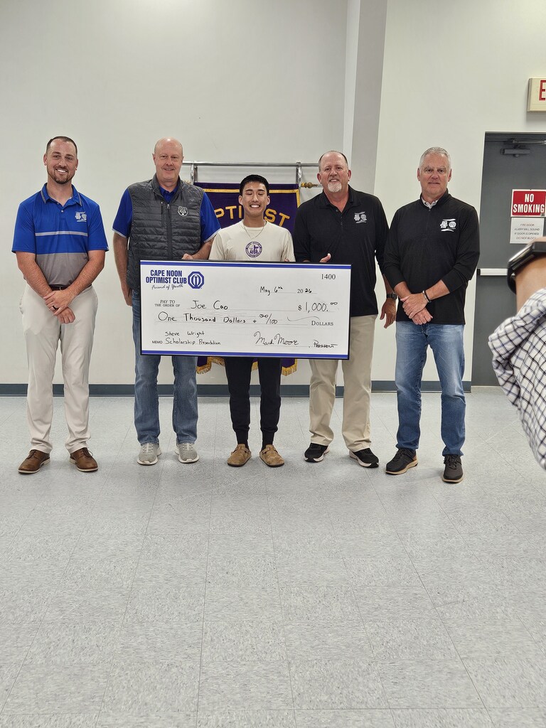Cape Noon Optimist Scholarship winner
