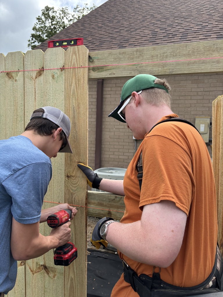 helping with a service project