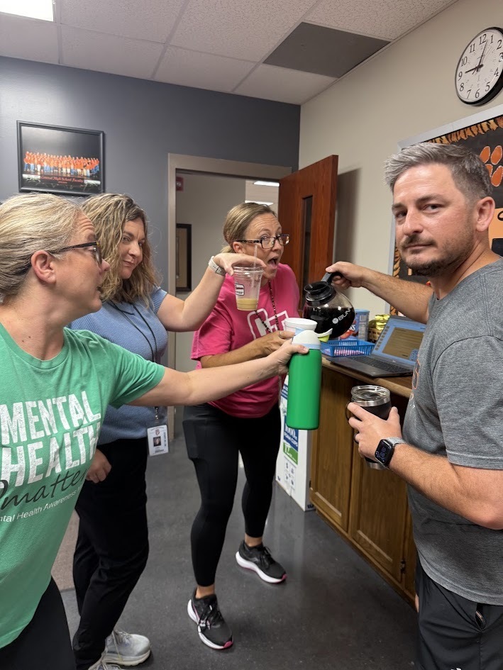 Teachers found the coffee pot.