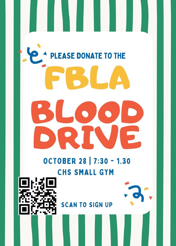 Flyer announcing blood drive