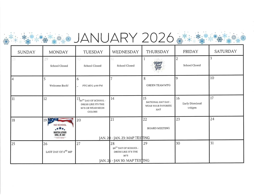Jan. 2026 Calendar