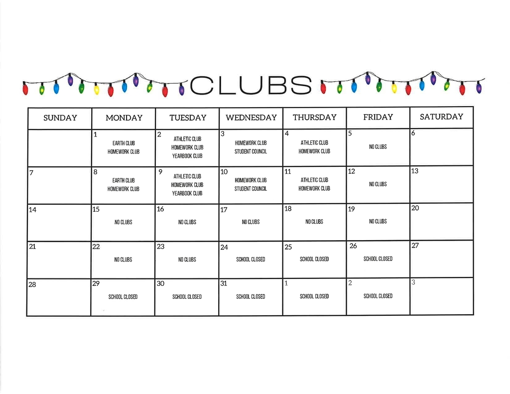 December 2025 CLUBS