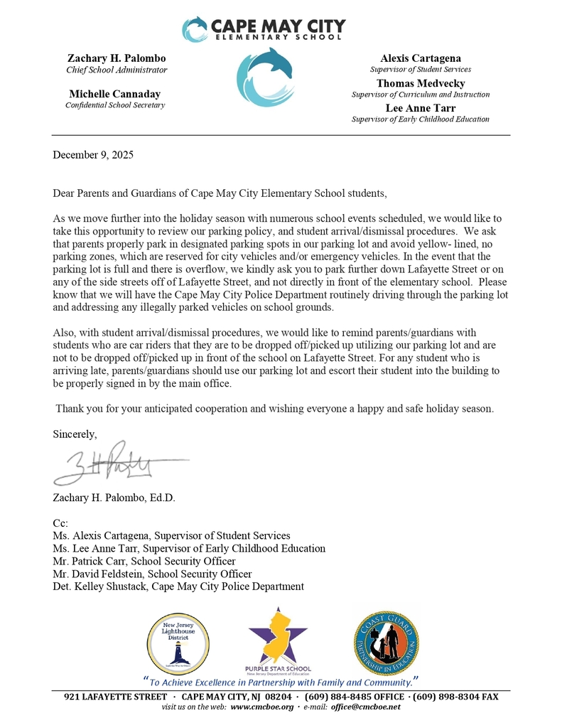 Parking Letter Dec. 2025