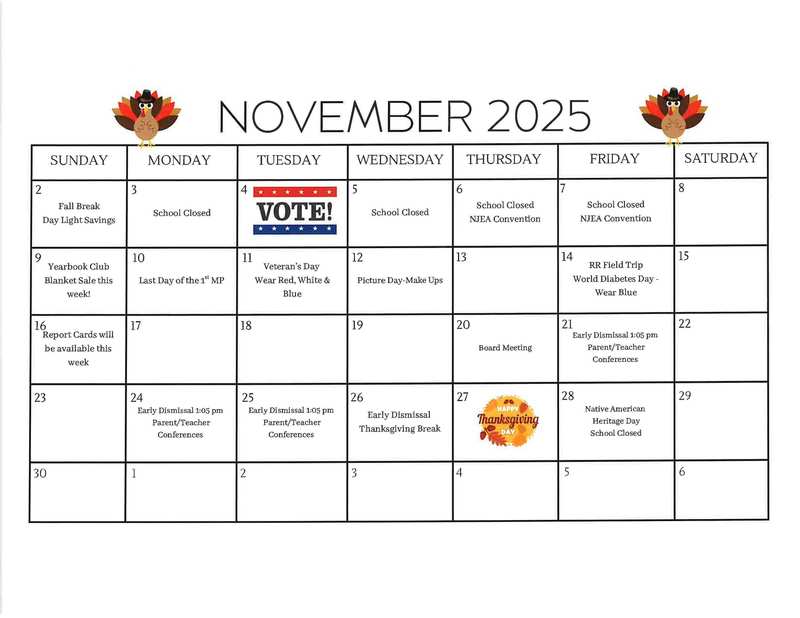 Nov 2025 Calendar