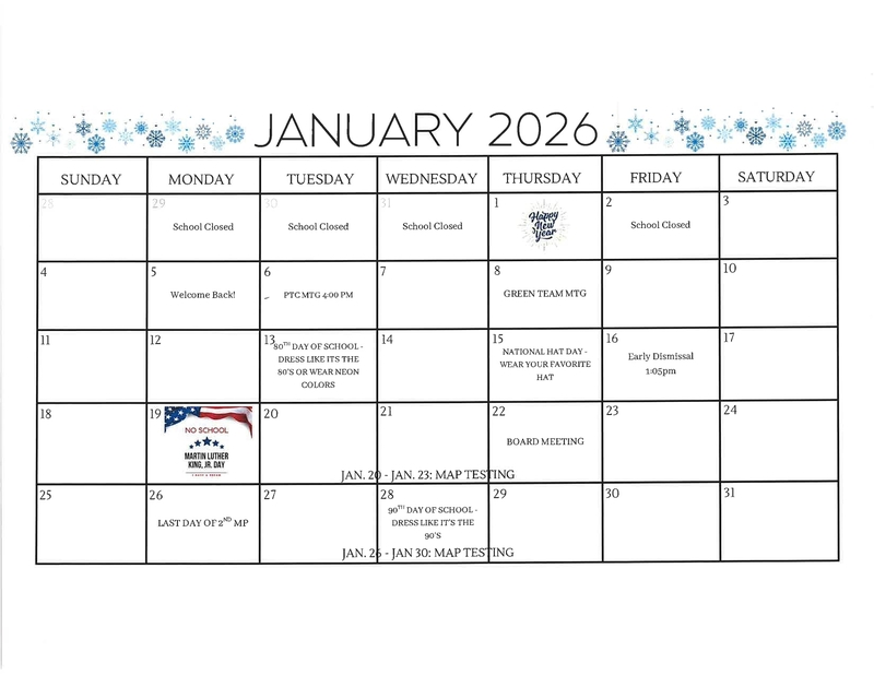 Jan. 2026 Calendar