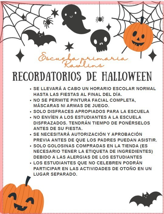 RES Halloween Information 2025 Spanish