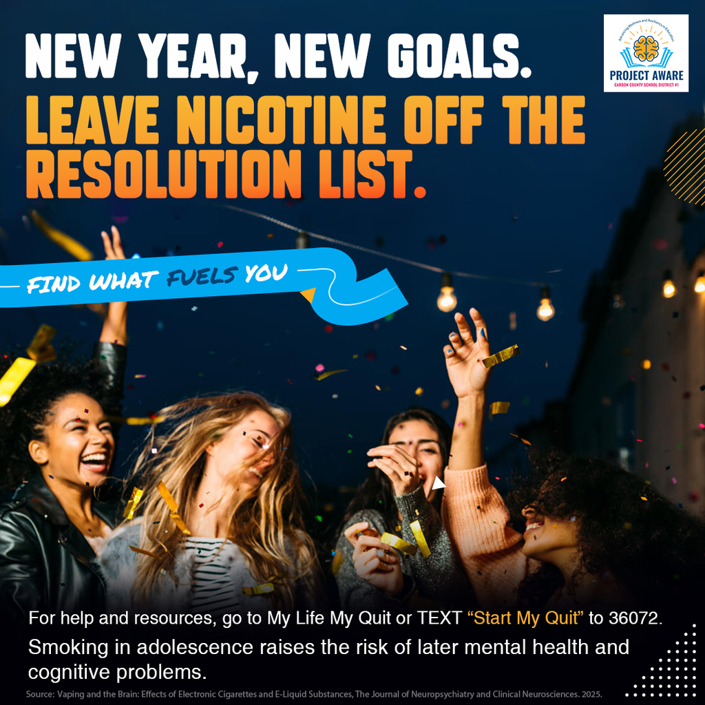 New Year New Goals No Nicotine Use