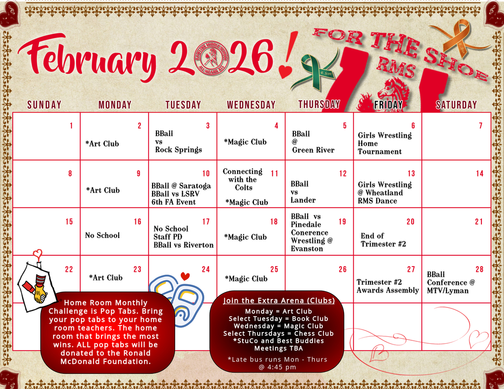February Roundup (Pop/Pull Tab Home Room Challenge)