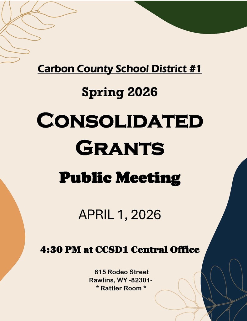 You are cordially invited to attend our Public Consolidated Grants Meeting this April 1st at 4:30PM @ CCSD1 Central Office to discuss how federal funding is used in our school district.