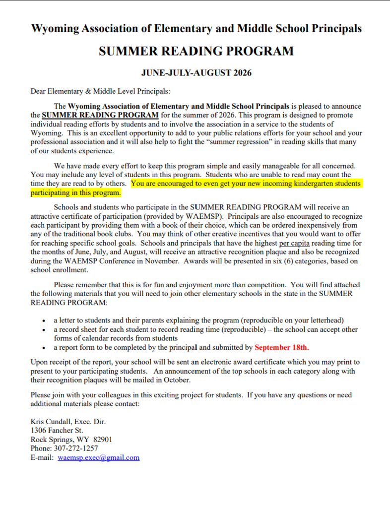 summer reading program pg.. 1