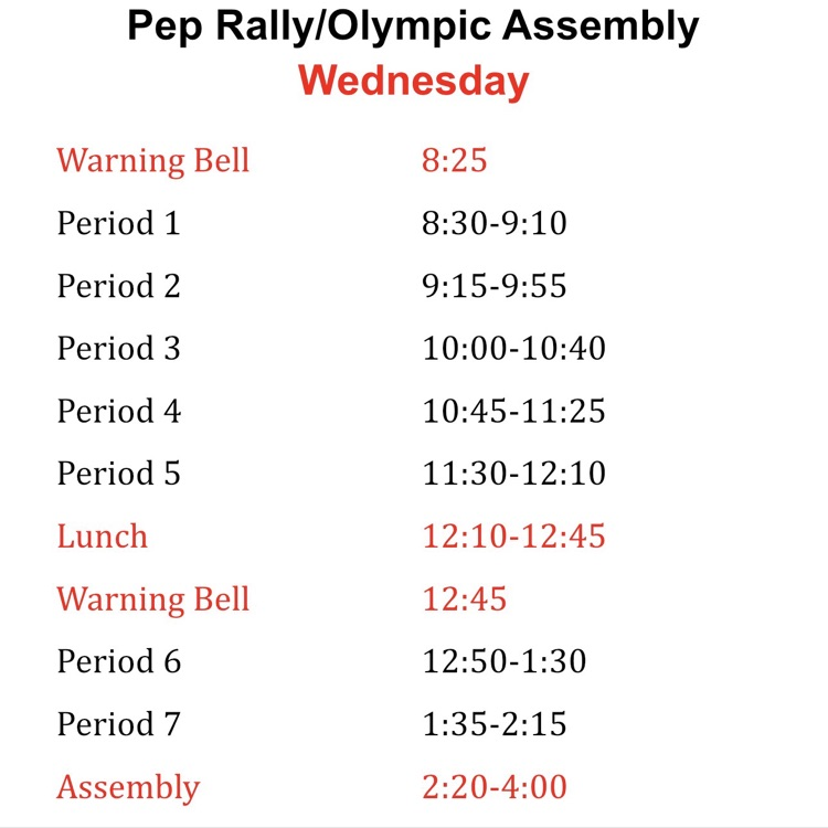 assembly schedule