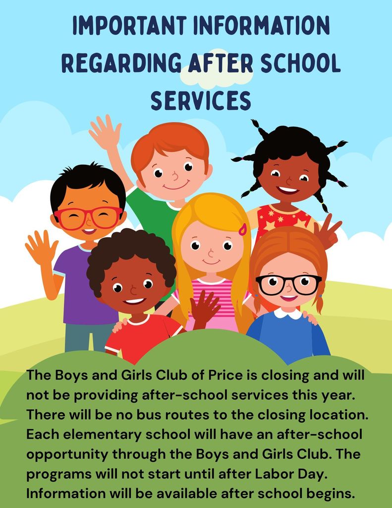 Important info regarding after school services