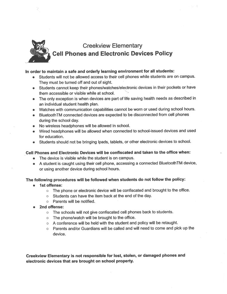 Cell Phone Policy