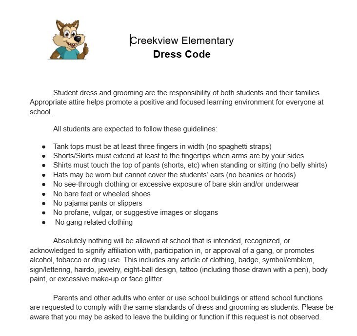 Dress Code Guildelines