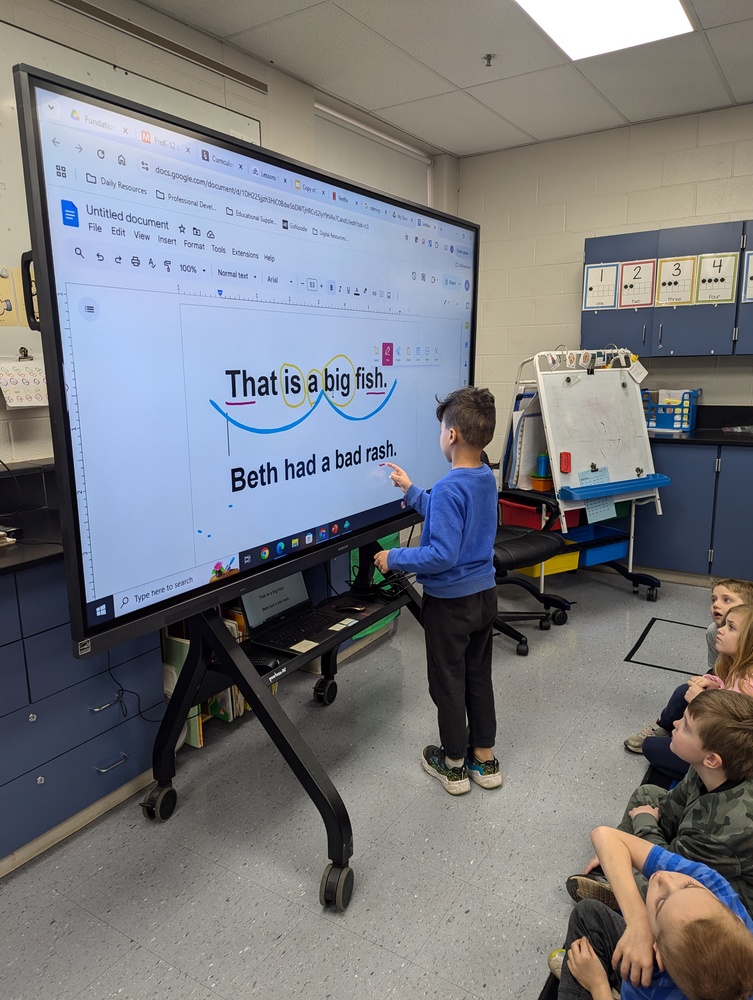 Promethean Board display with Mrs. Lawrence's class.