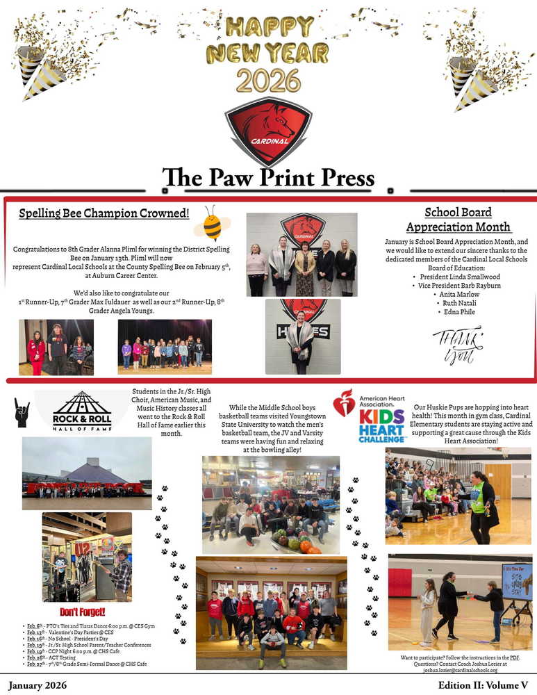 January Paw Print Press