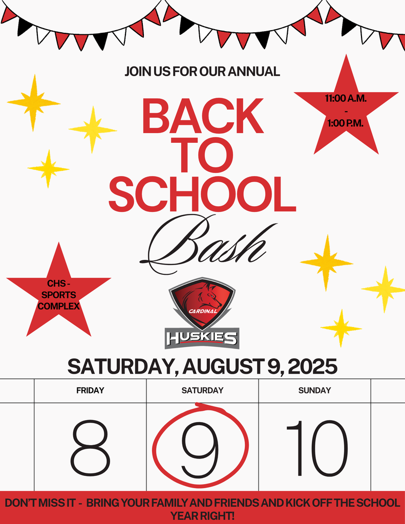 Back-to-School Bash: August 9th from 11:00 a.m. - 1:00 p.m.