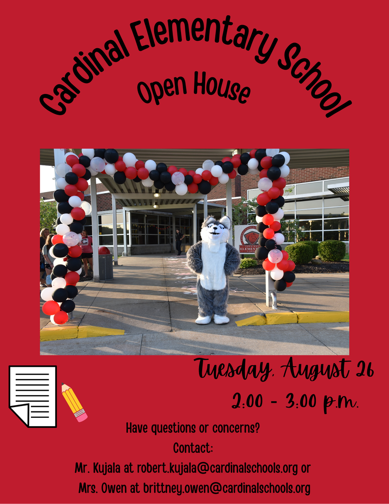 Cardinal Elementary School Open House - August 26th