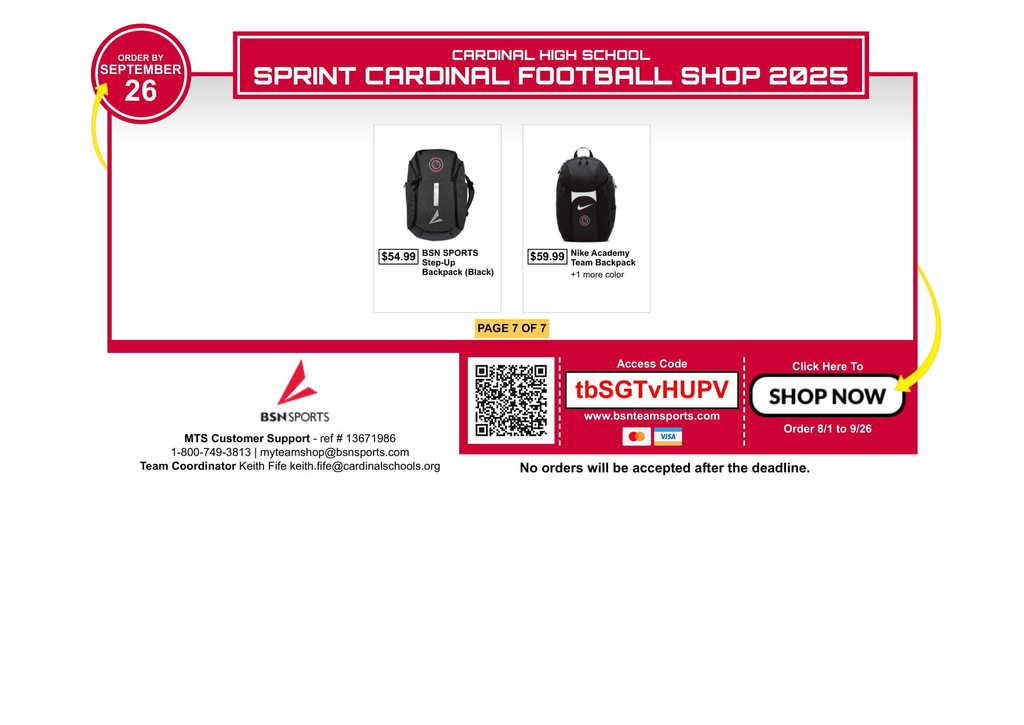 BSN Football Team Shop 2025