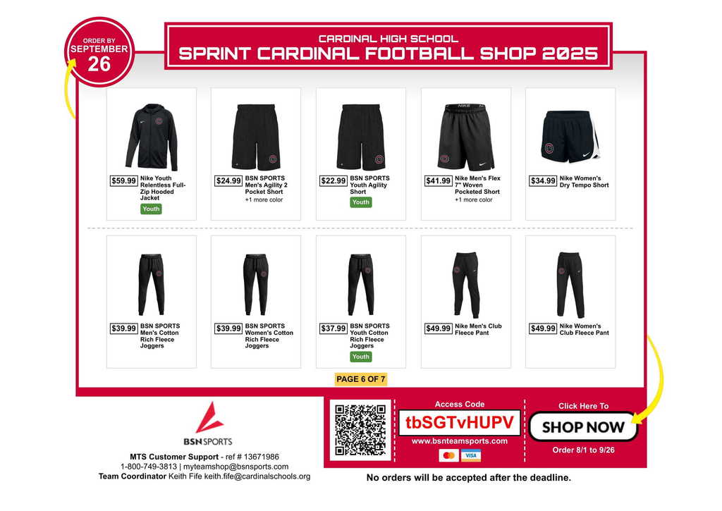 BSN Football Team Shop 2025