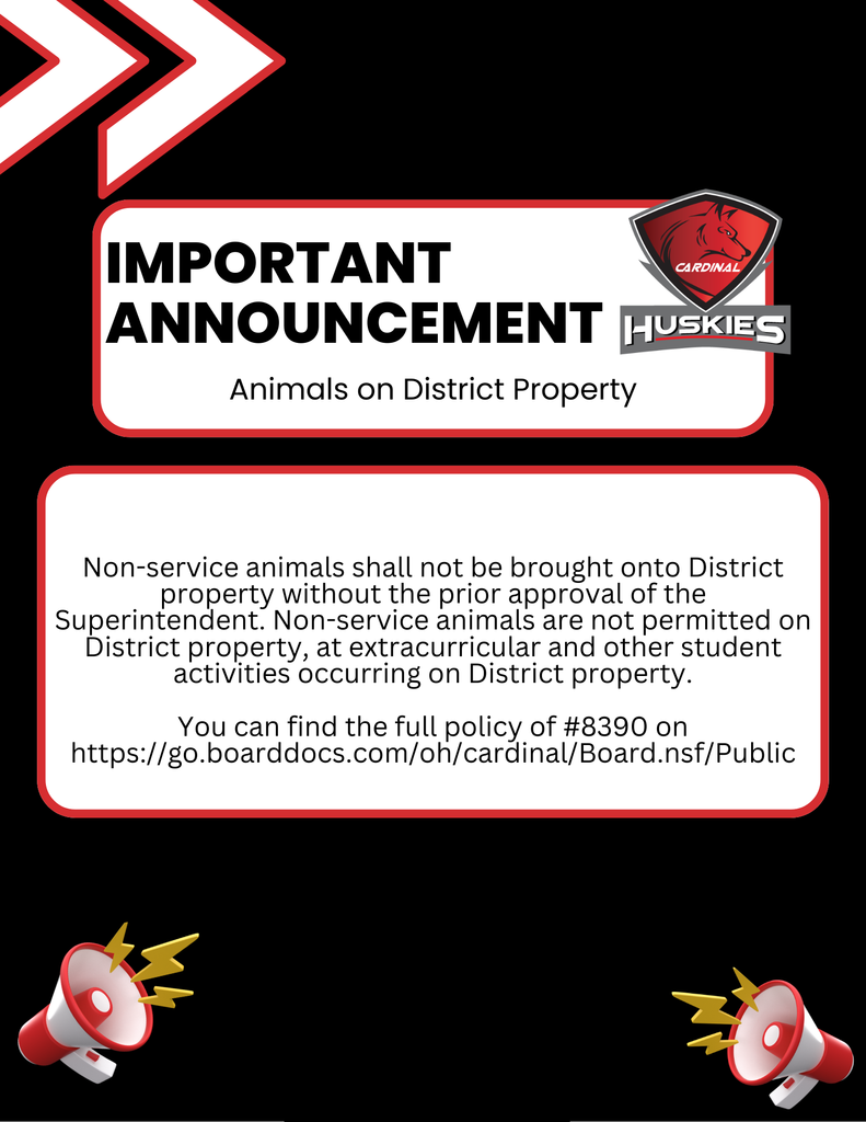 Animals on District Property - Policy #8390