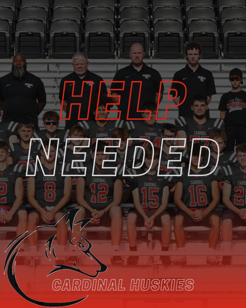 Football volunteer needed for scoreboard and clock assistance.