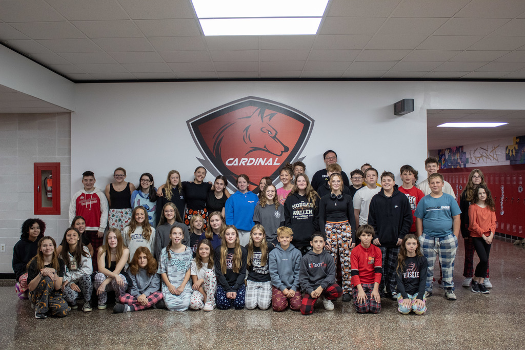 Spirit Week 2025: Middle School students dress up for PJ Day.