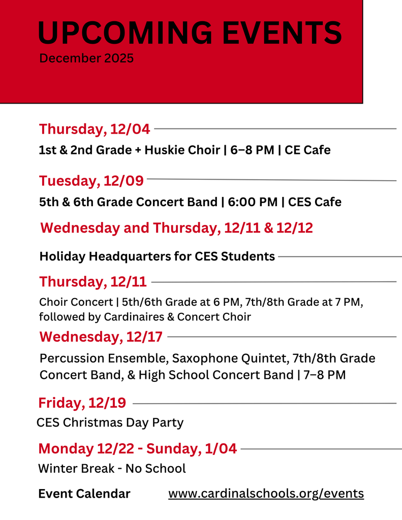 December 2025 Upcoming Events