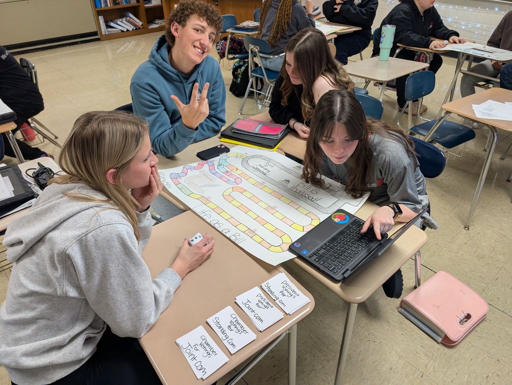 Mr. Kruse's Government Class created board games to show their knowledge of the branches of Government! 