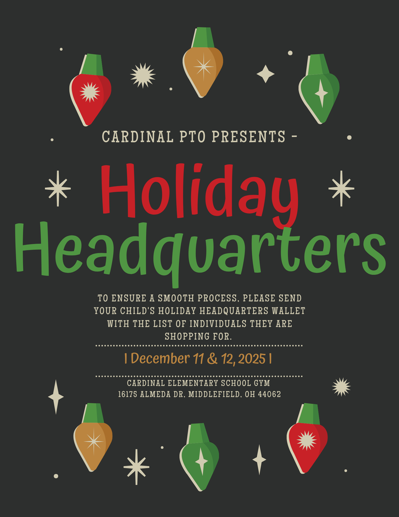 Holiday Headquarter Information for December 11th & 12th.