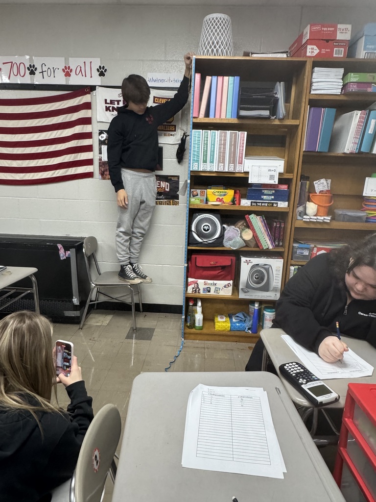 AQR Class with Barbie Bungies - Mrs. Mazzolini's class experimented with dolls and rubber bands to collect data to make linear regressions for their final drops in the gym.