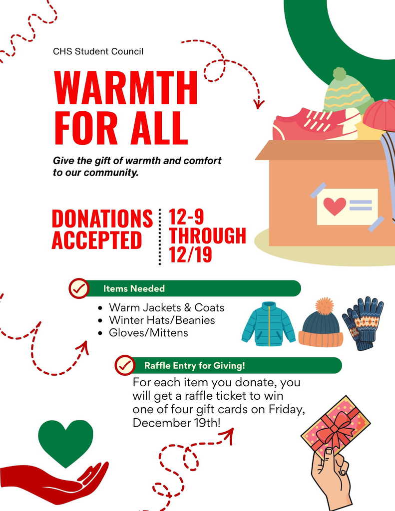 Clothing Drive for Student Council during December 2025.