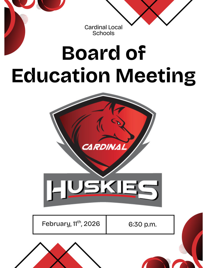Cardinal Board of Education Meeting: Regular Session on Wednesday, February 11th at 6:30 p.m. 