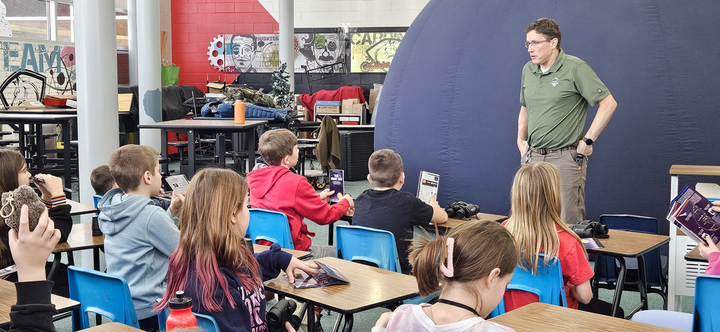 Geauga County Park District visited our elementary school to share hands-on lessons all about space, planets, constellations, and more with our fifth grade students.