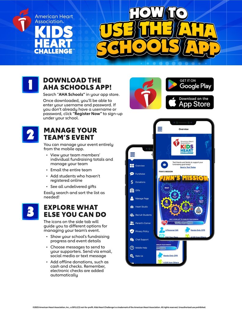 Kids Heart Challenge - How to use the AHA Schools App! 