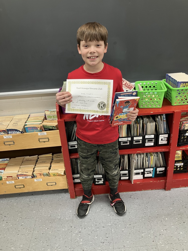 East Geauga Kiwanis Club - Dane Knauff for Outstanding Third Grader in the Second Grading Period. 